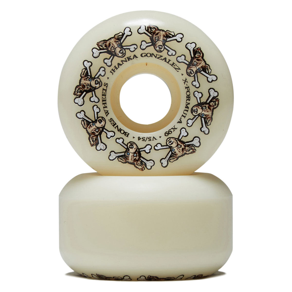 Bones X-Formula Jhanka Gonzalez Vato Dog 99a V5 Sidecut Skateboard Wheels - 54mm