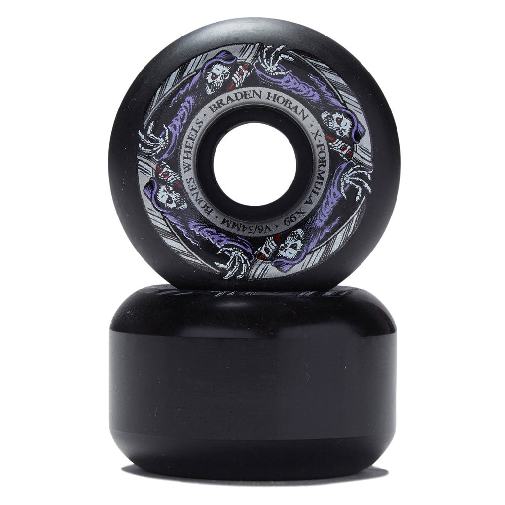 Bones X-Formula Braden Hoban Reaper 99a V6 Wide-Cut Skateboard Wheels - Black - 54mm