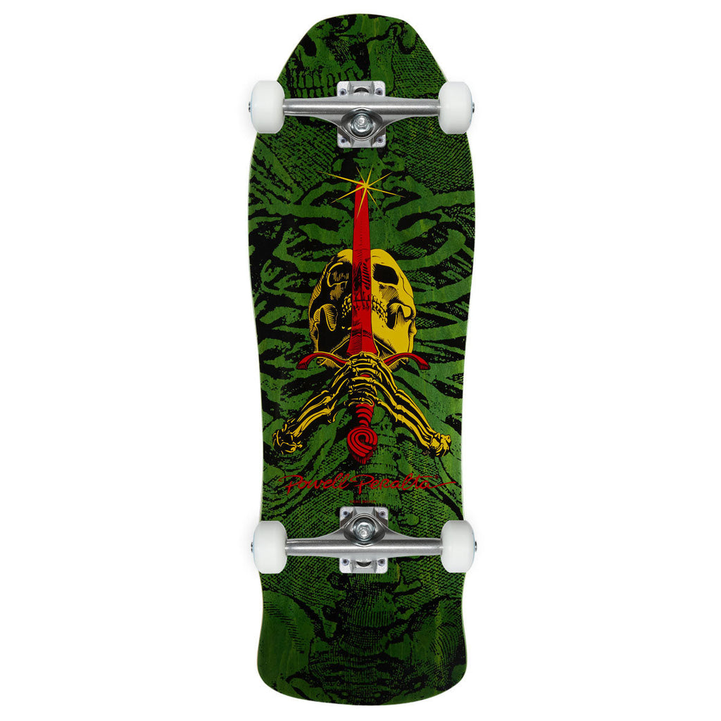 Powell-Peralta GeeGah Skull & Sword 11 Skateboard Complete - Green Veneer - 9.75"