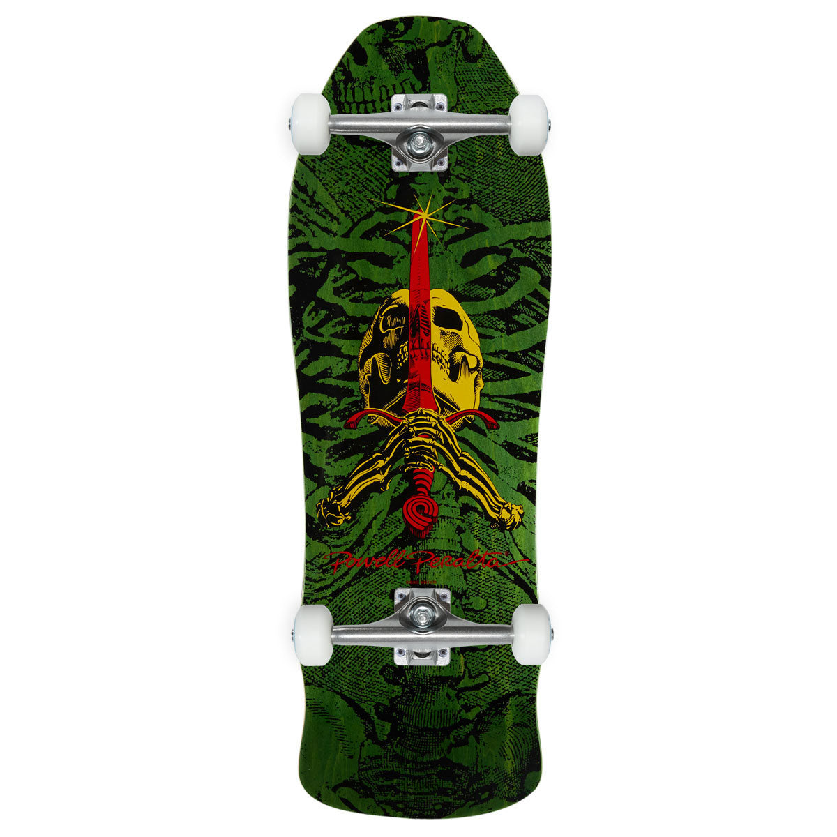 Powell-Peralta GeeGah Skull & Sword 11 Skateboard Complete - Green Veneer - 9.75"