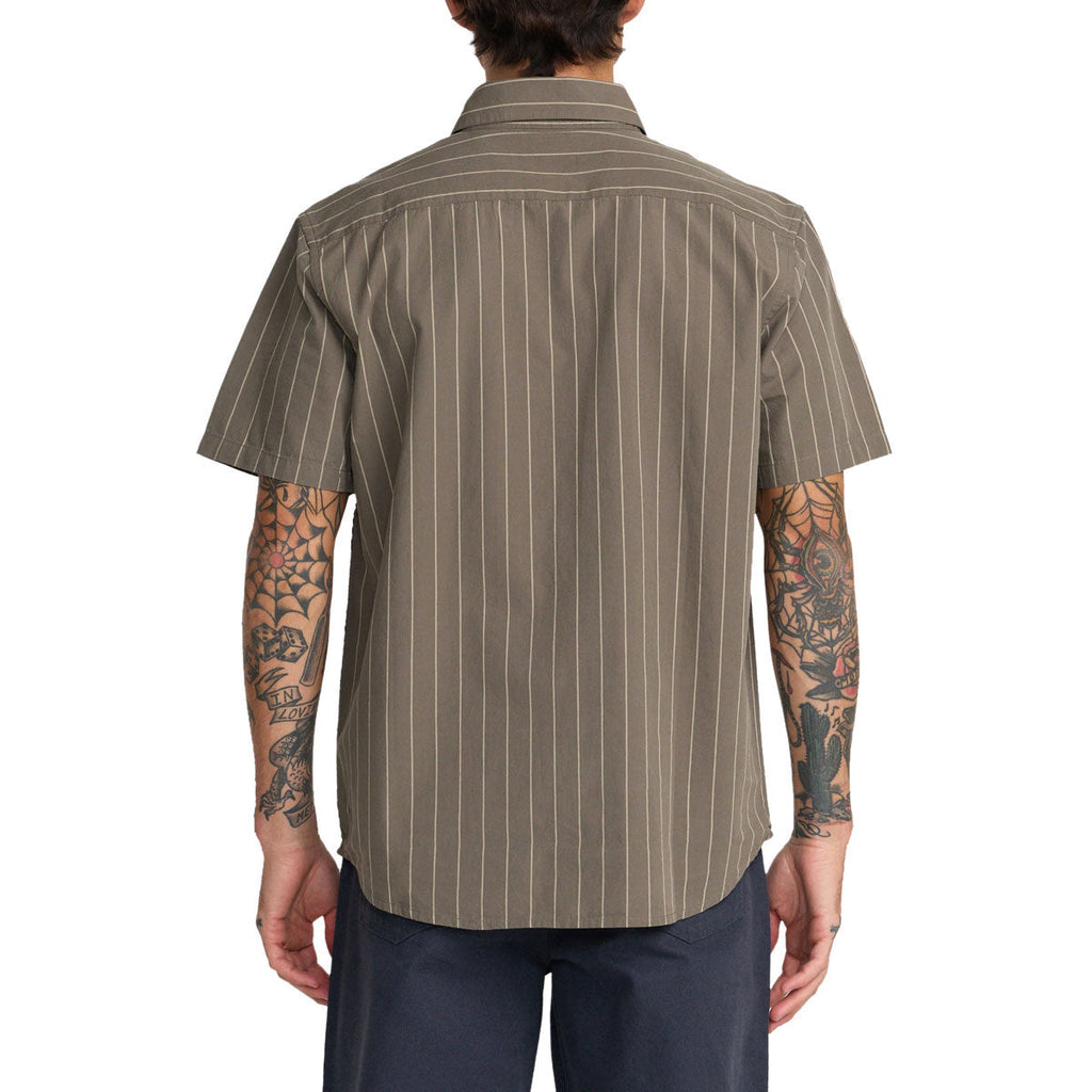 RVCA Dayshift Workwear Stripe Shirt - Mushroom