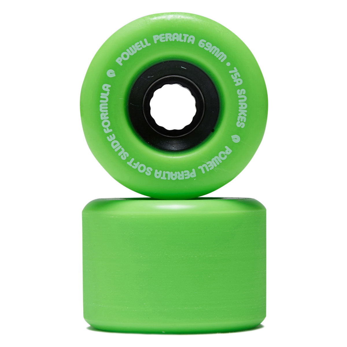 Powell-Peralta Downhill Snakes 02 75a Longboard Wheels - Green/Black Hub - 69mm