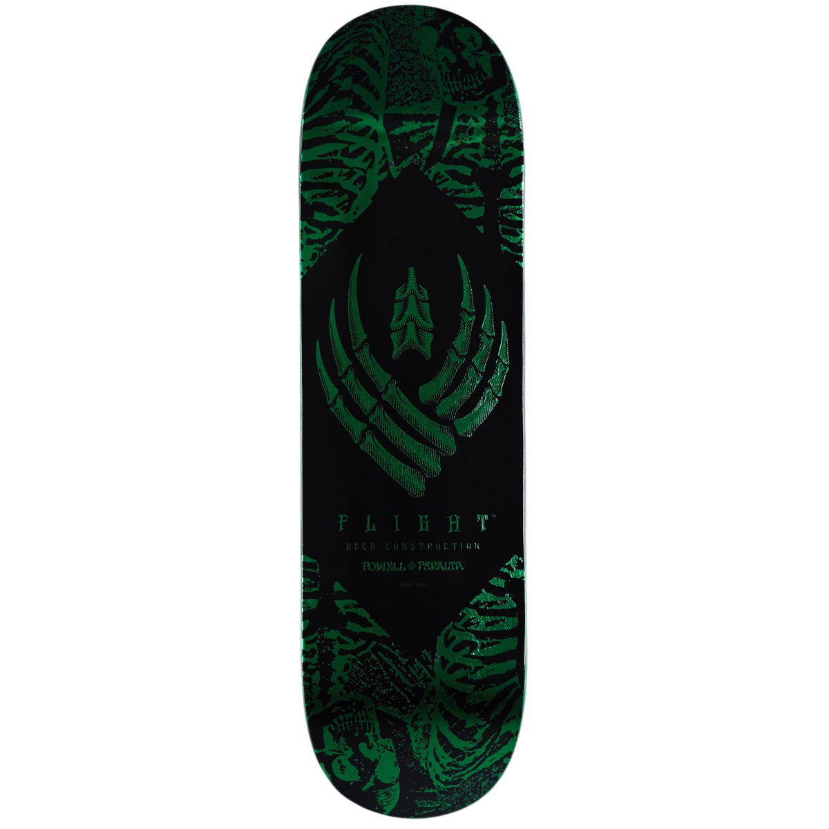 Powell-Peralta Flight Skeleton Skateboard Deck - Green Foil - 8.50"