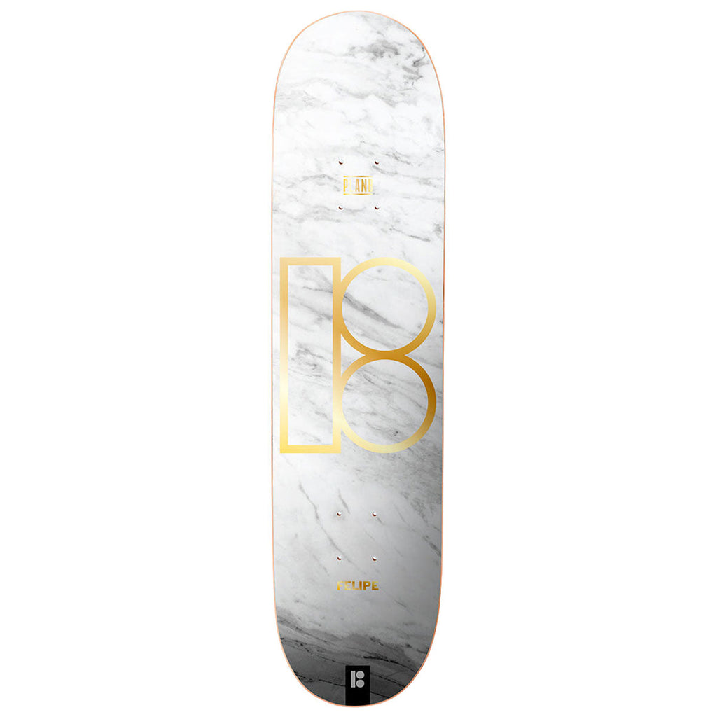 Plan B White Marble Gustavo Twin Skateboard Deck - 8.00"