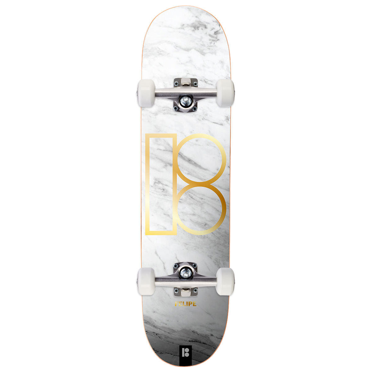 Plan B White Marble Gustavo Skateboard Complete - 8.00"