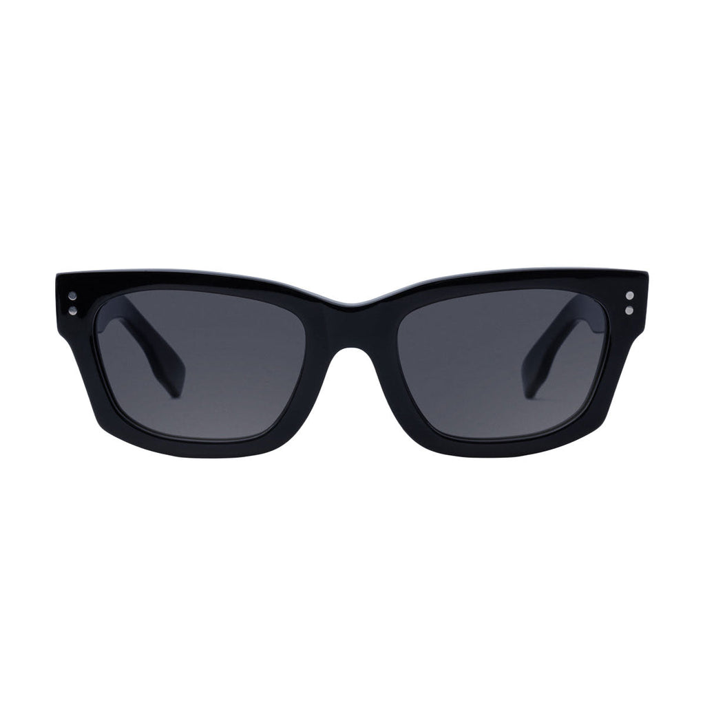 Decade Milton 60s Sunglasses - Gloss Black Acetate/Grey Tac Polarized