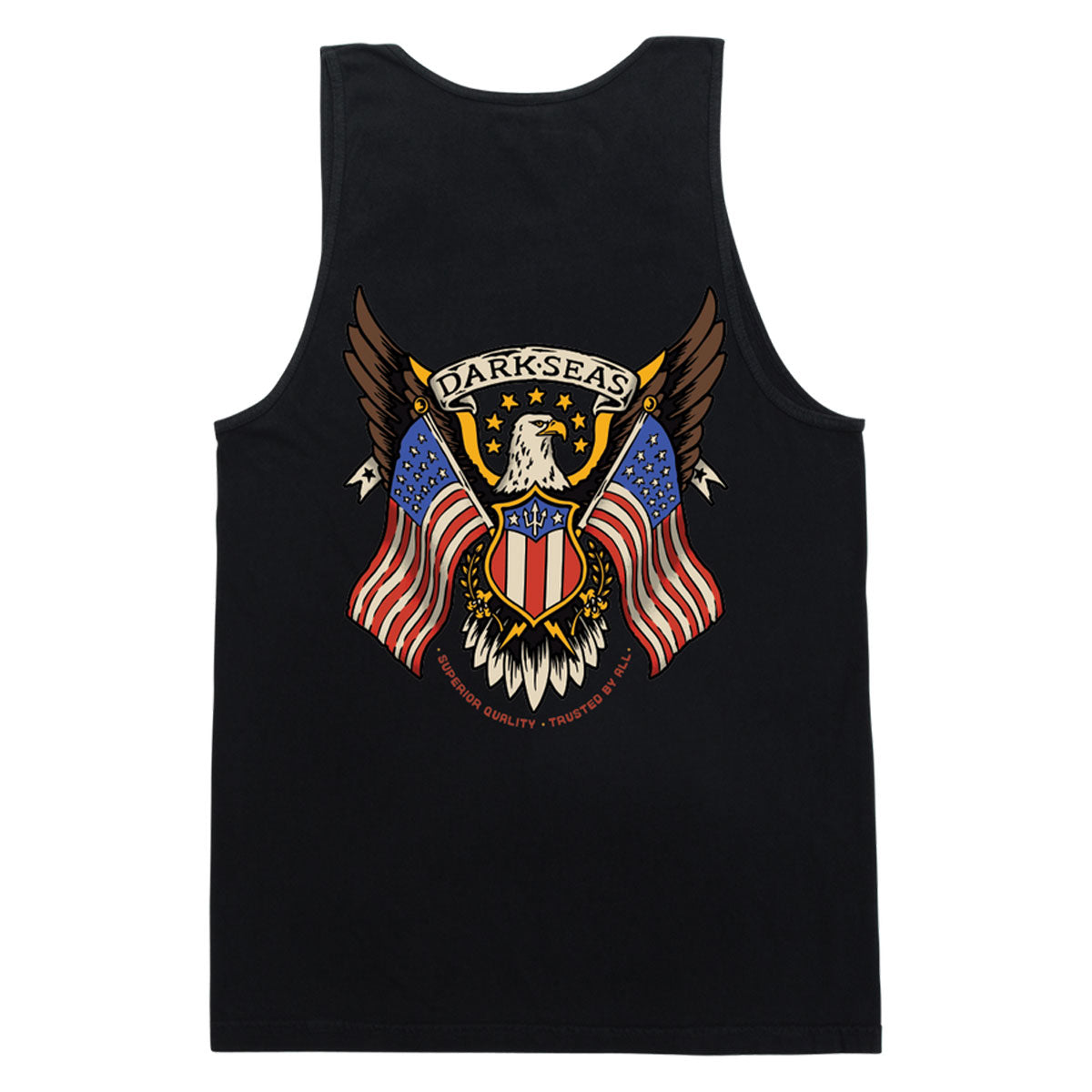 Dark Seas Land Of The Free Stock Tank Top - Black