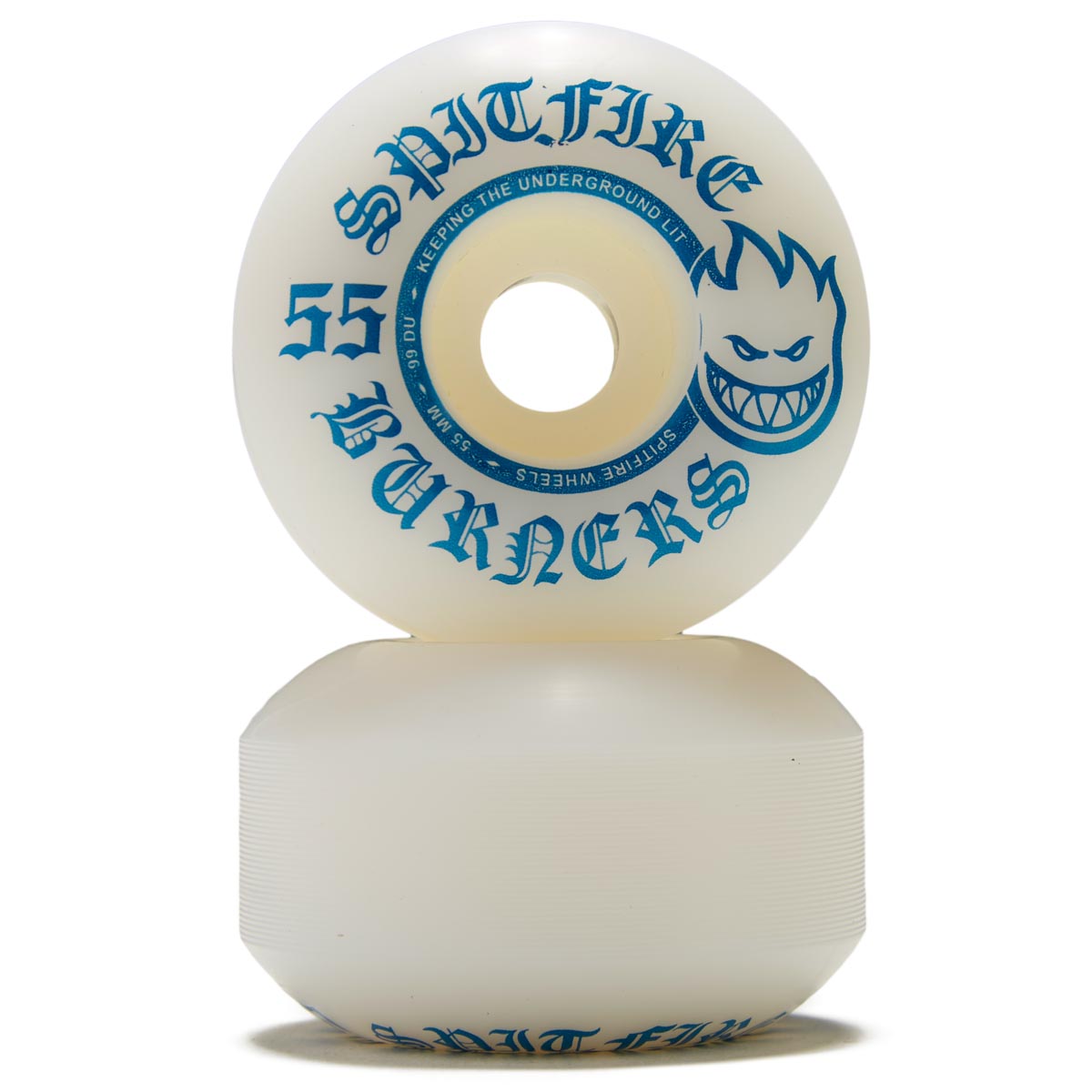 Spitfire 99du Burner Skateboard Wheels - White/Blue - 55mm