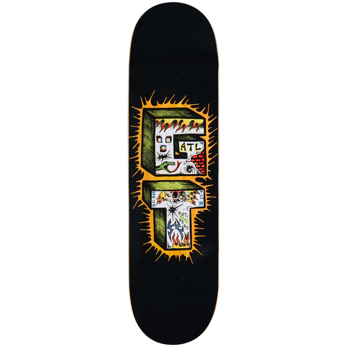 Anti-Hero Grant Stacked Skateboard Deck - Black - 8.38"