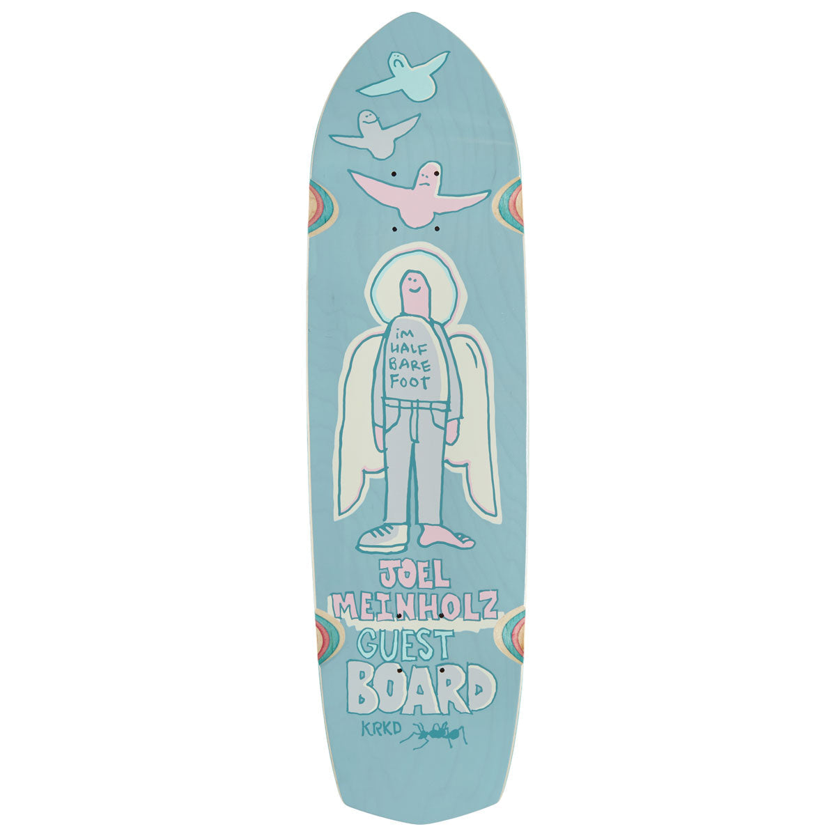 Krooked Joel Meinholz Guest Pro Zig Zagger Skateboard Deck - Light Blue - 8.62"