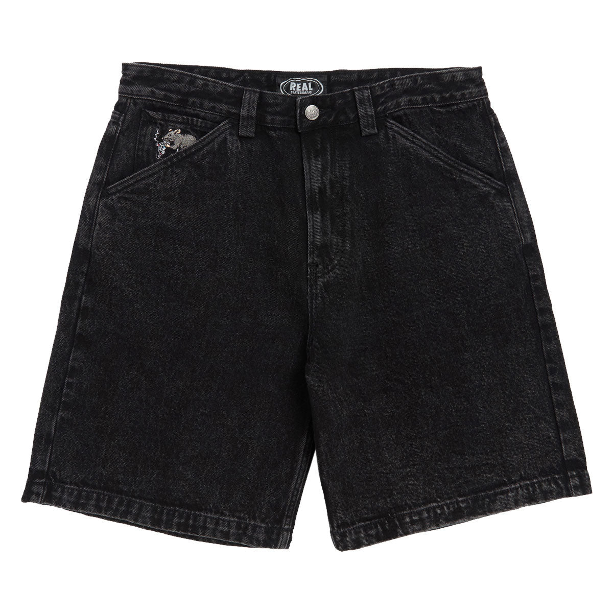 Real Street Cleaner Denim Shorts - Black Stone/Acid Wash