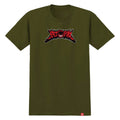 Spitfire Flame Out Bighead Fill T-Shirt - Military Green/Red/Black/White Print