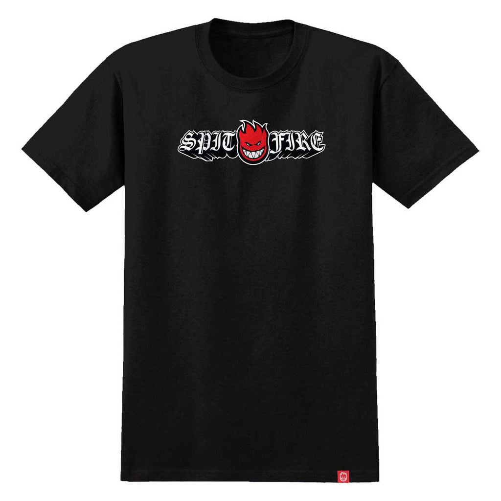Spitfire Old E Drop Bighead T-Shirt - Black/Red/Black/White Print