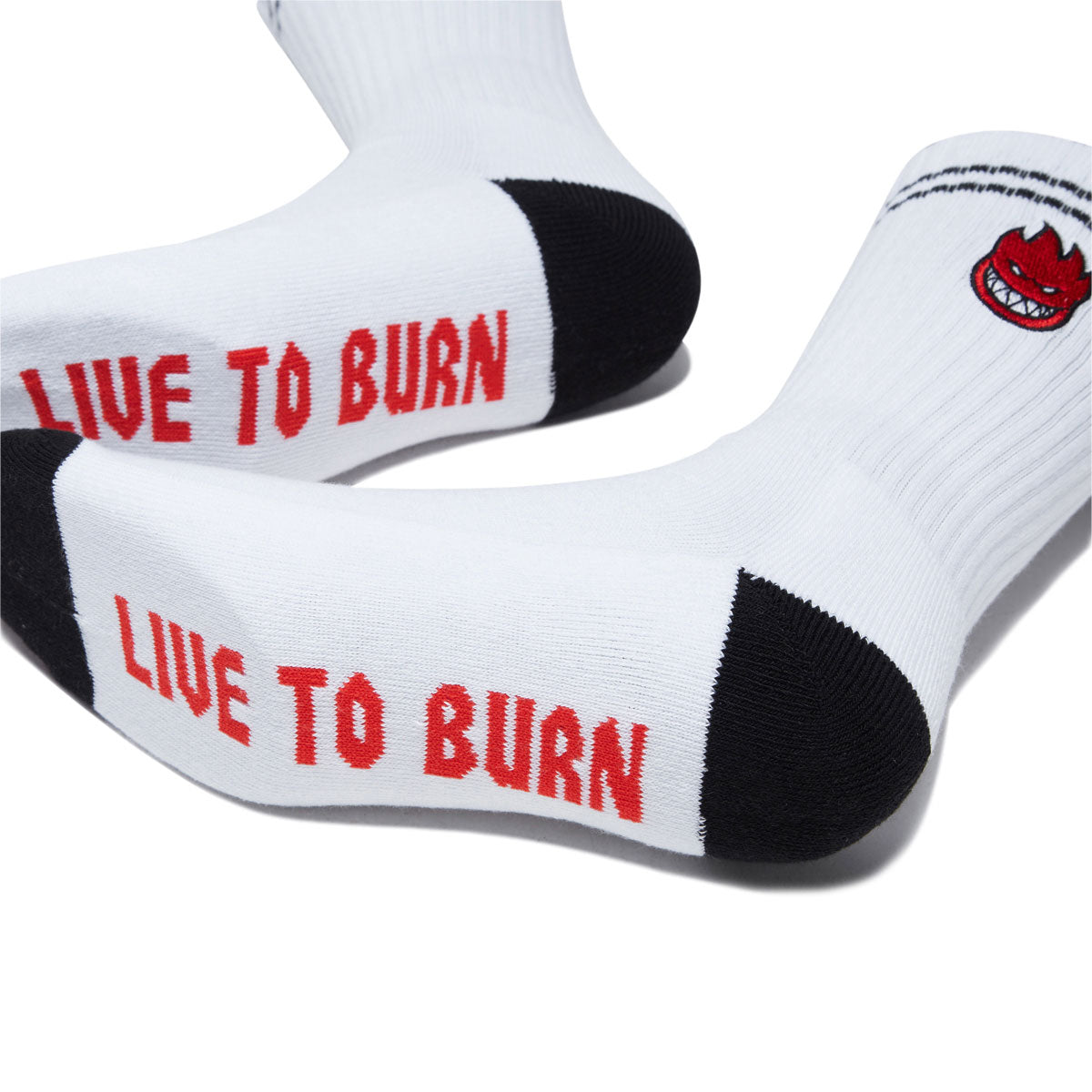 Spitfire Bighead Fill Emb Socks - White/Black/Red