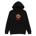 Krooked Sun Heart Hoodie - Black/Red/Yellow Print