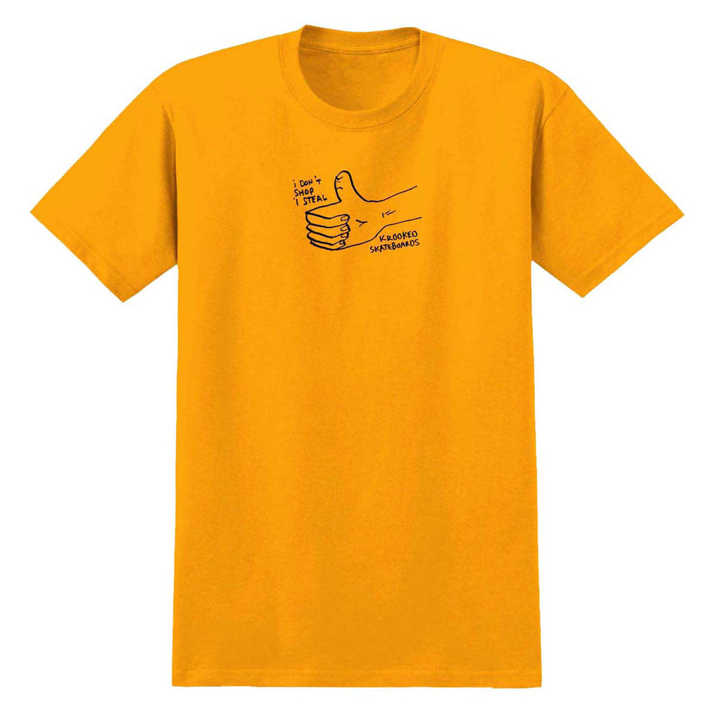 Krooked Shop Steal T-Shirt - Gold/Black Print