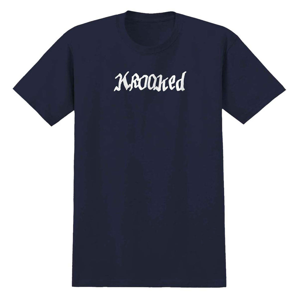 Krooked Double Ok Script T-Shirt - True Navy/White Print