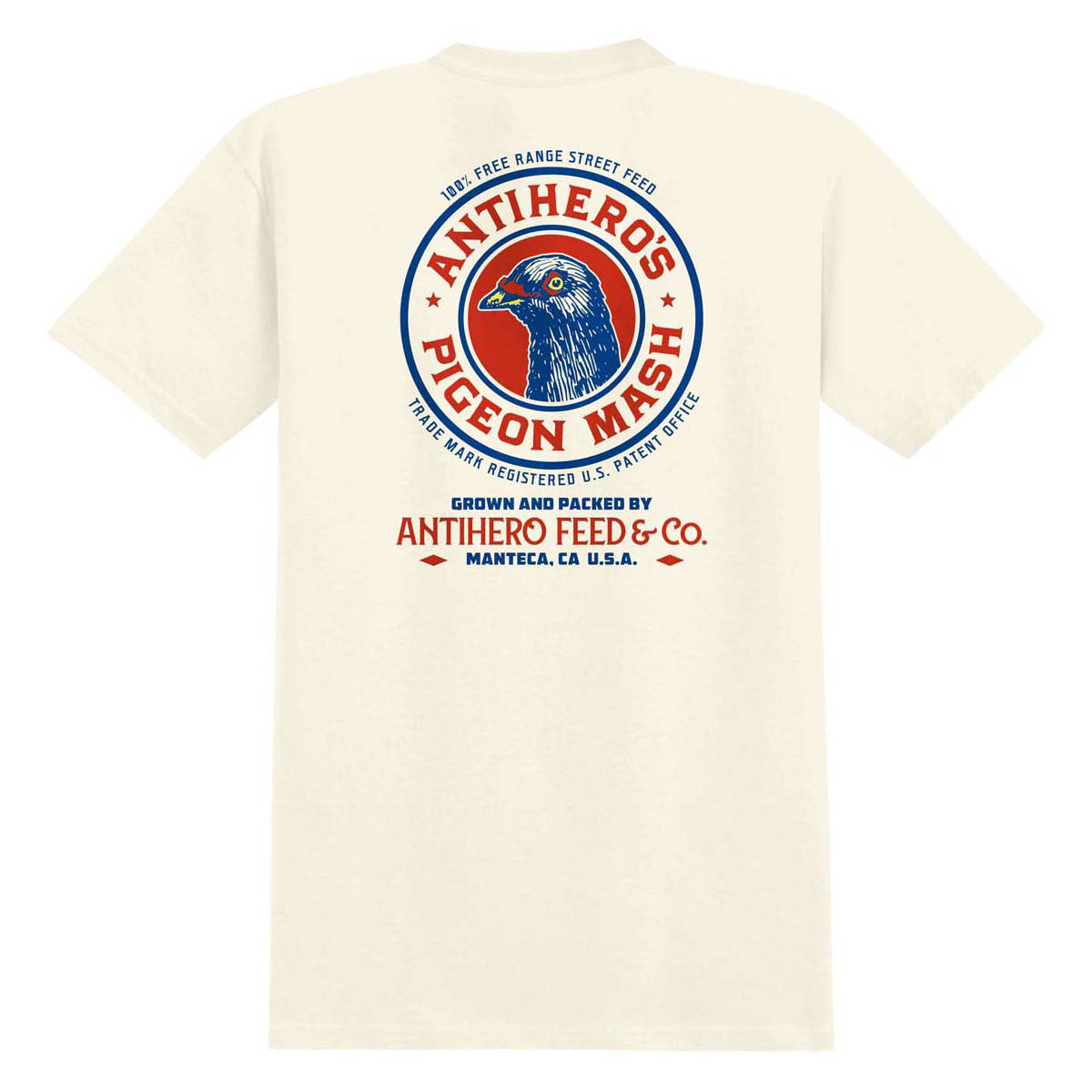 Anti-Hero Pigeon Mash II Pocket T-Shirt - Natural/Multi Color Prints