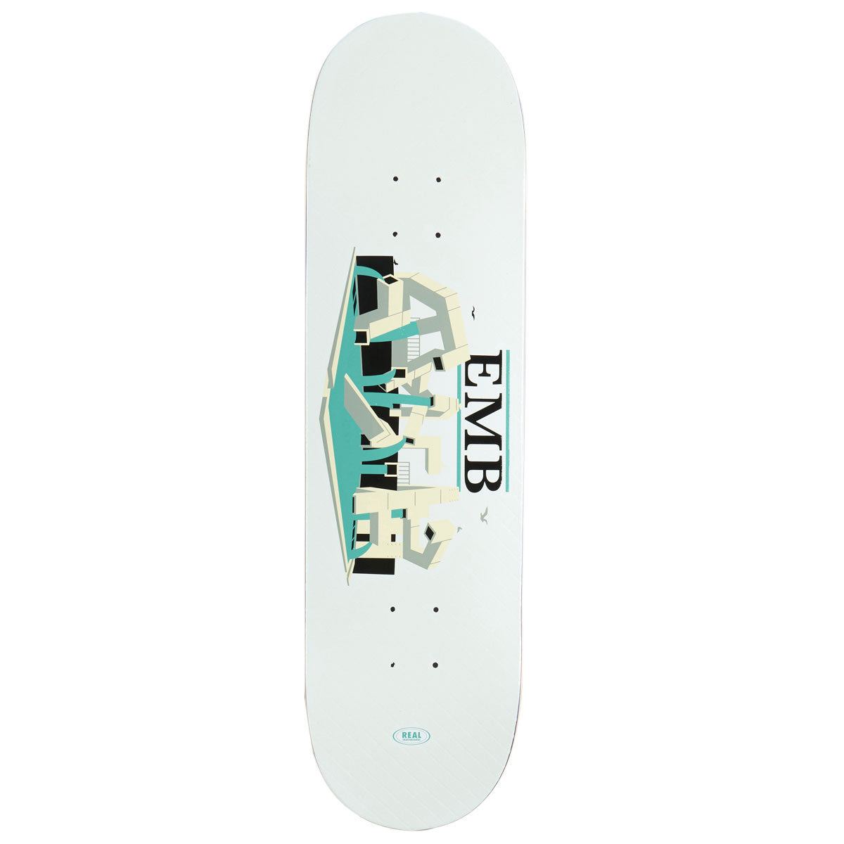Real EMB Team Skateboard Deck - White - 8.50"