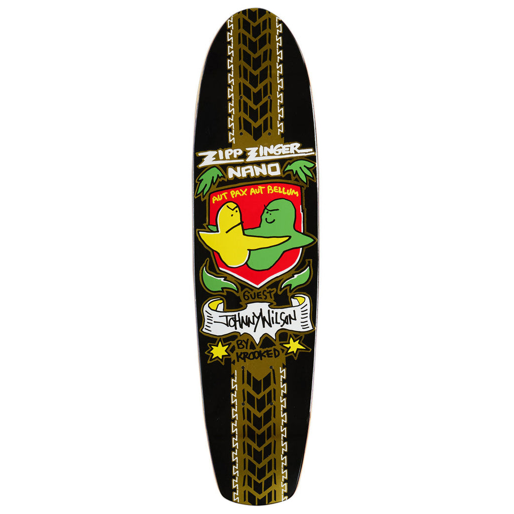 Krooked Johnny Wilson Guest Pro Zinger Nano Skateboard Deck - Black - 7.37"