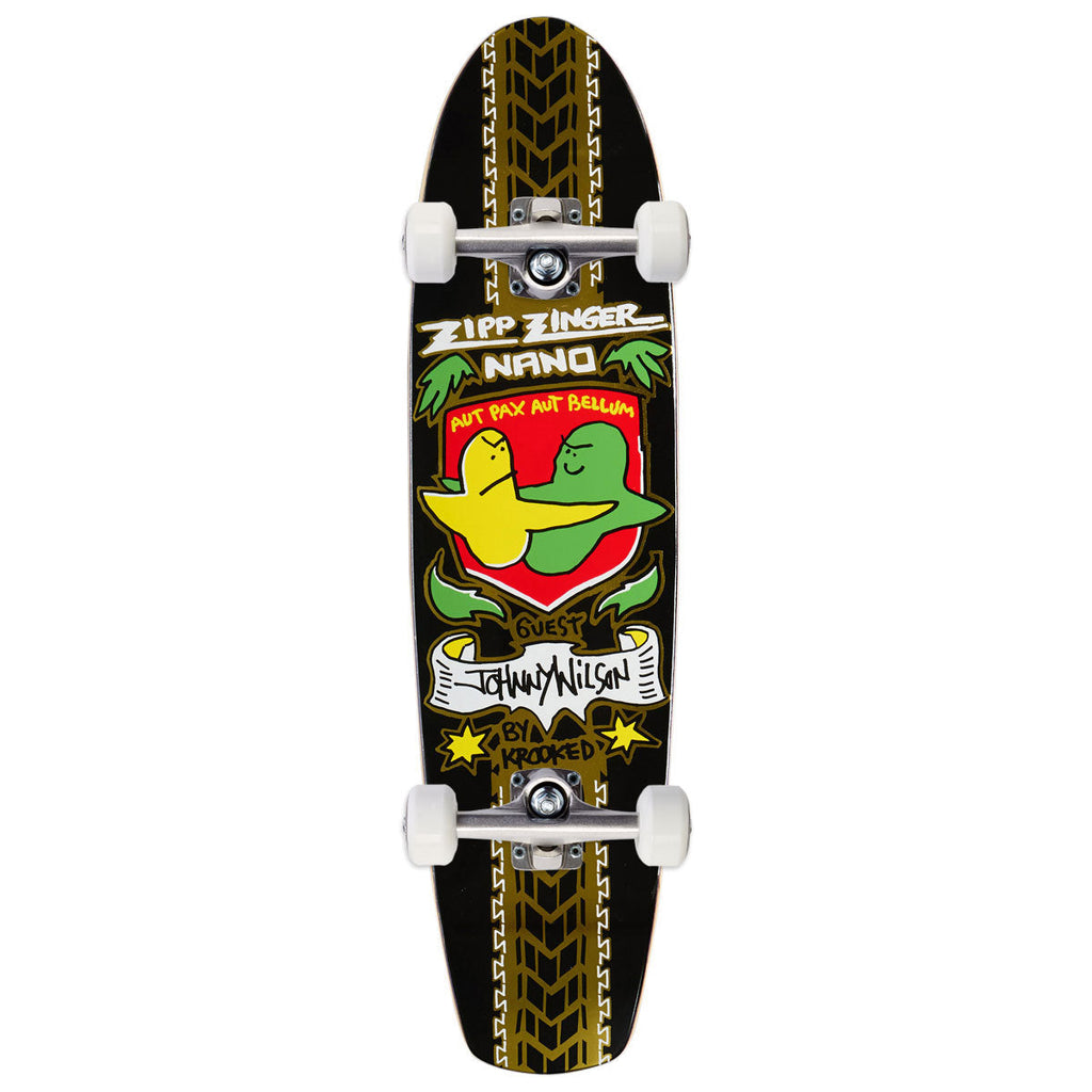 Krooked Johnny Wilson Guest Pro Zinger Nano Skateboard Complete - Black - 7.37"