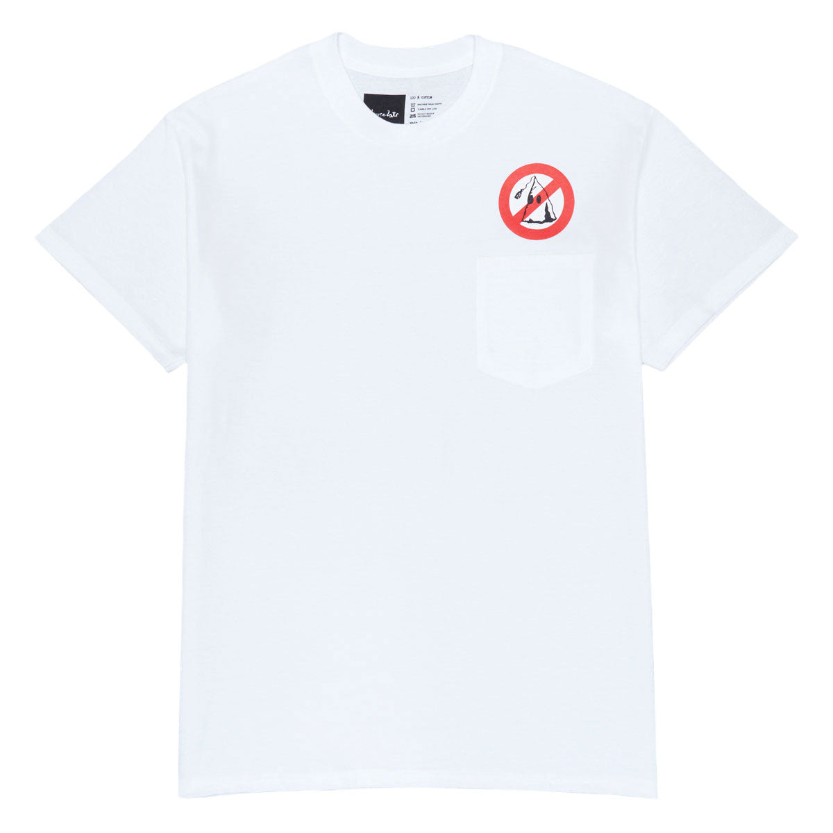 Chocolate White Lines Pocket T-Shirt - White