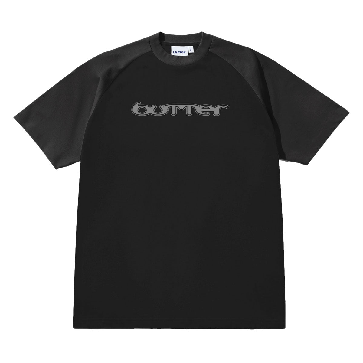 Butter Goods Witness Raglan T-Shirt - Black/Dark Grey
