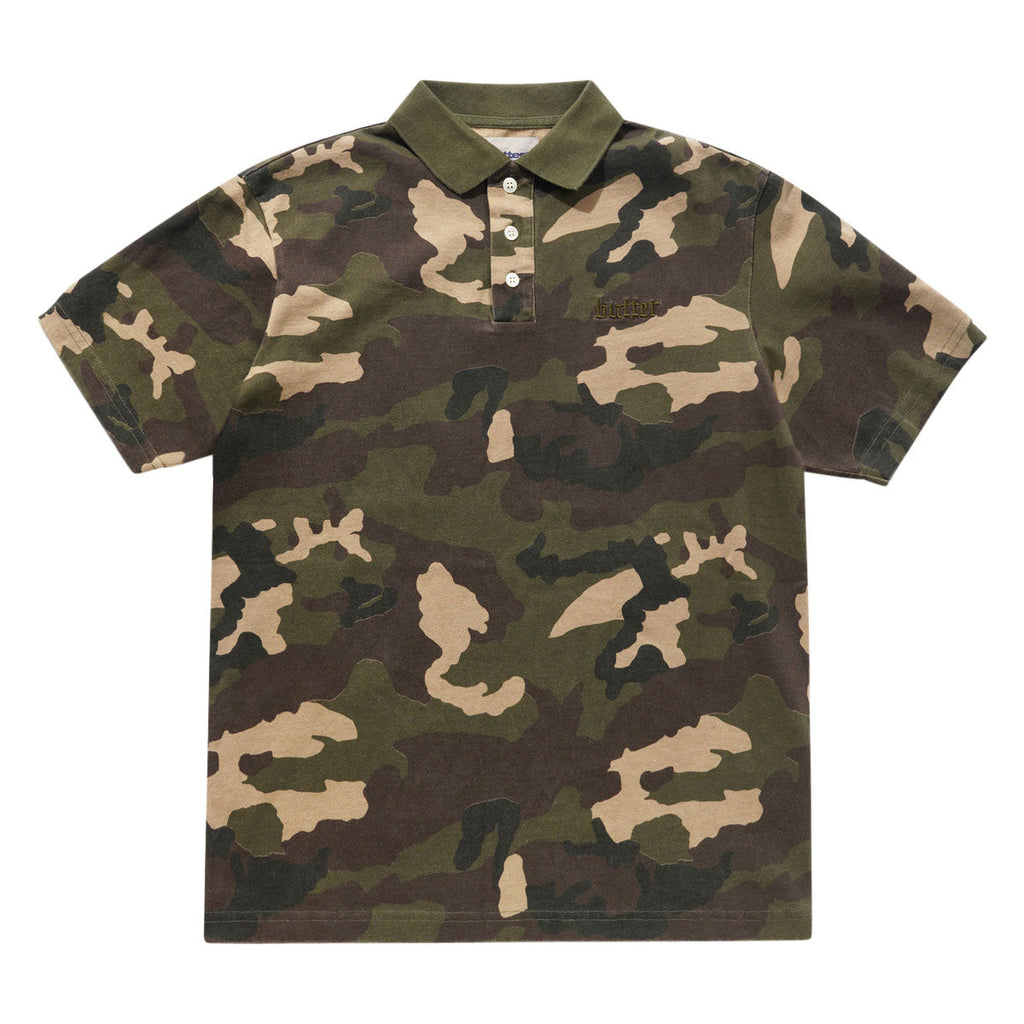 Butter Goods Camo Polo Shirt - Woodland