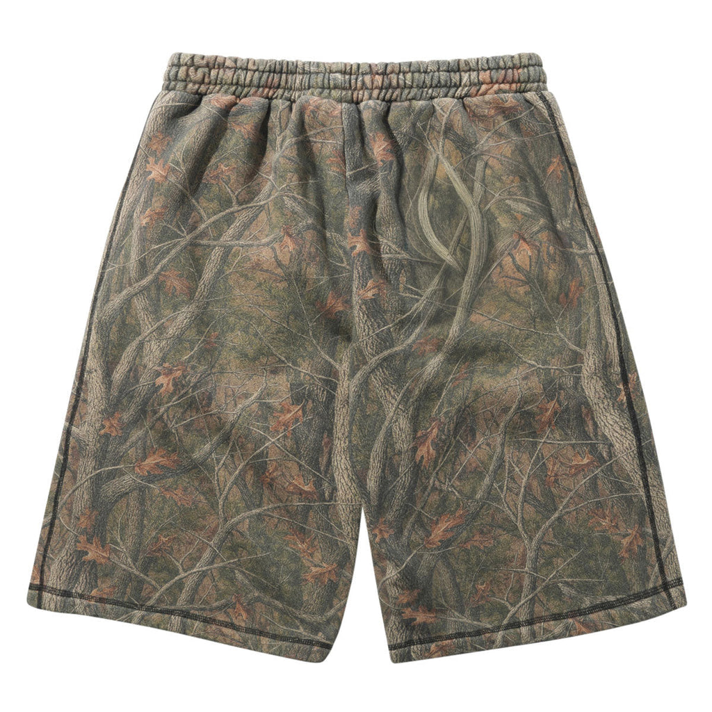 Butter Goods Overlock Stitch Fleece Shorts - Forest Camo