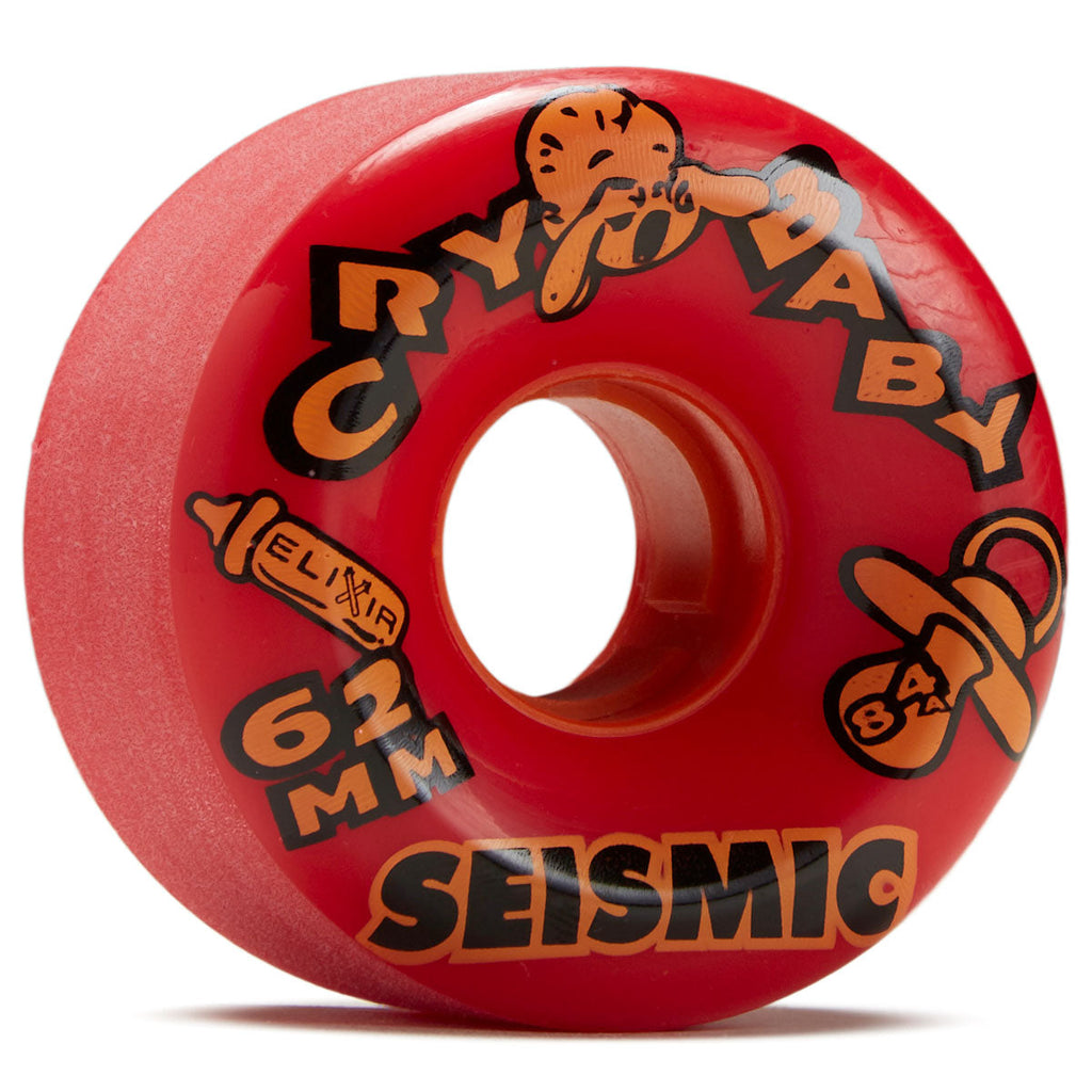Seismic Crybaby 84a Longboard Wheels - Red Elixir - 62mm