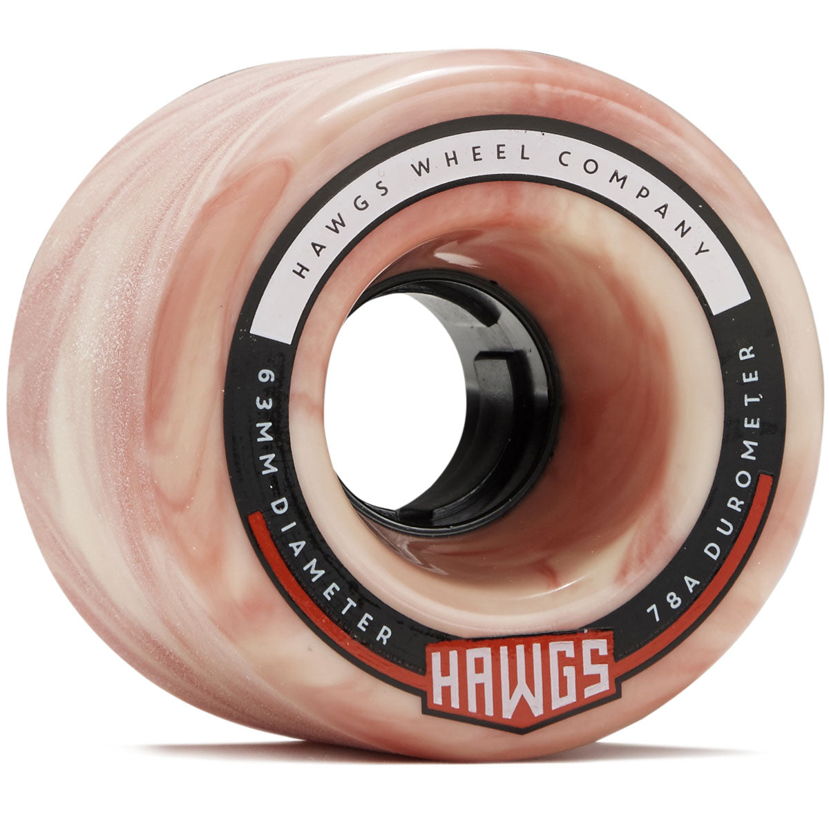 Hawgs Fatty 78a Stone Ground Longboard Wheels - Pink/White - 63mm