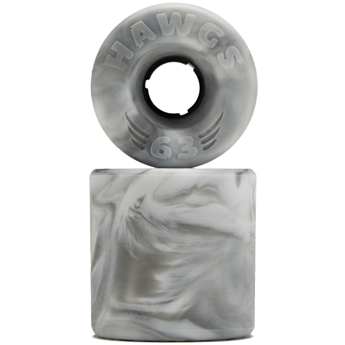 Hawgs Doozies 78a Stone Ground Longboard Wheels - Grey/White Swirl - 63mm