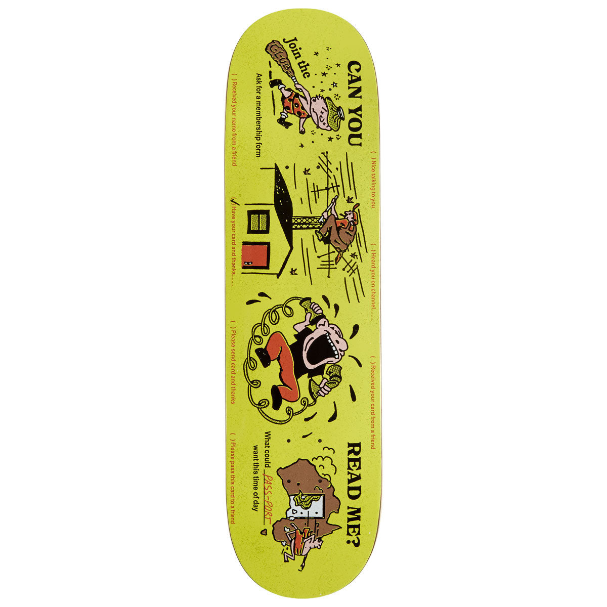 Passport Eyeball Series Can You Read Me Skateboard Deck - 8.25"