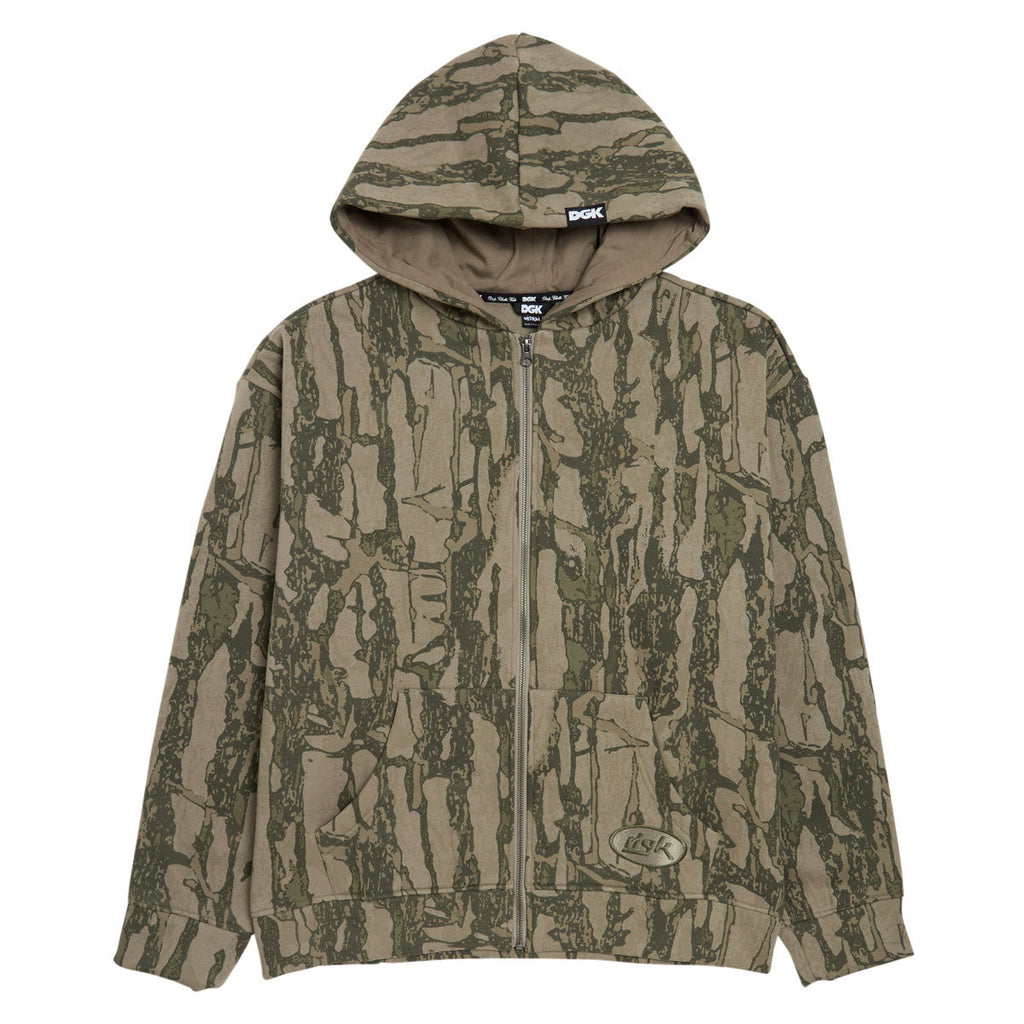 DGK Cortex Zip Up Hoodie - Bark Camo