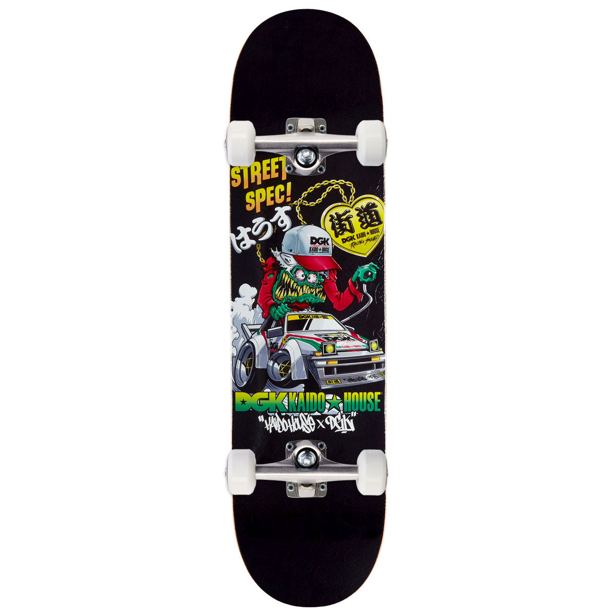 DGK x Kaido House Wide Open Embossed Skateboard Complete - Black - 8.06"