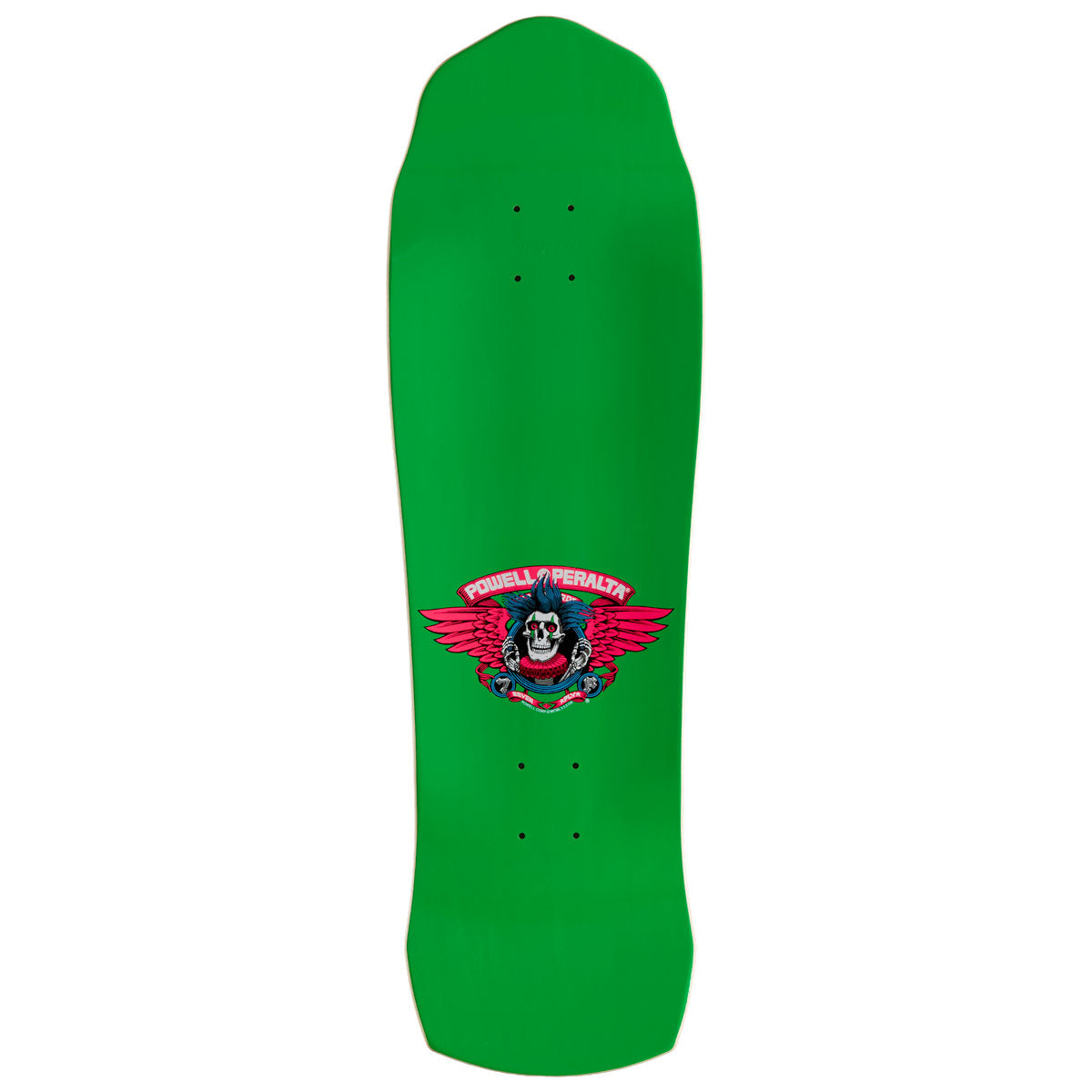 Powell-Peralta Chris Hiett Skull Skateboard Deck - Neon Green/Blue Foil - 9.50"