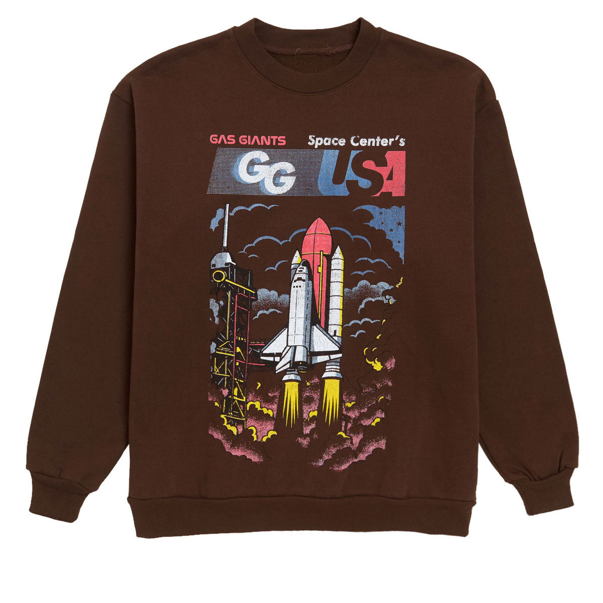 Gas Giants Space Crewneck Sweatshirt - Brown
