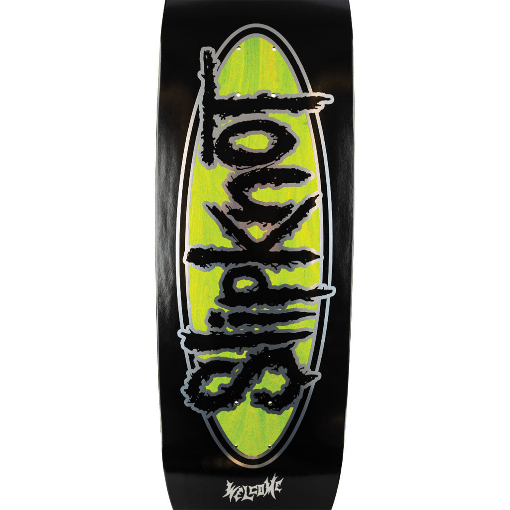Welcome x Slipknot Oval Logo On Boline 2.0 Skateboard Complete - Black/Green Stain - 9.50"