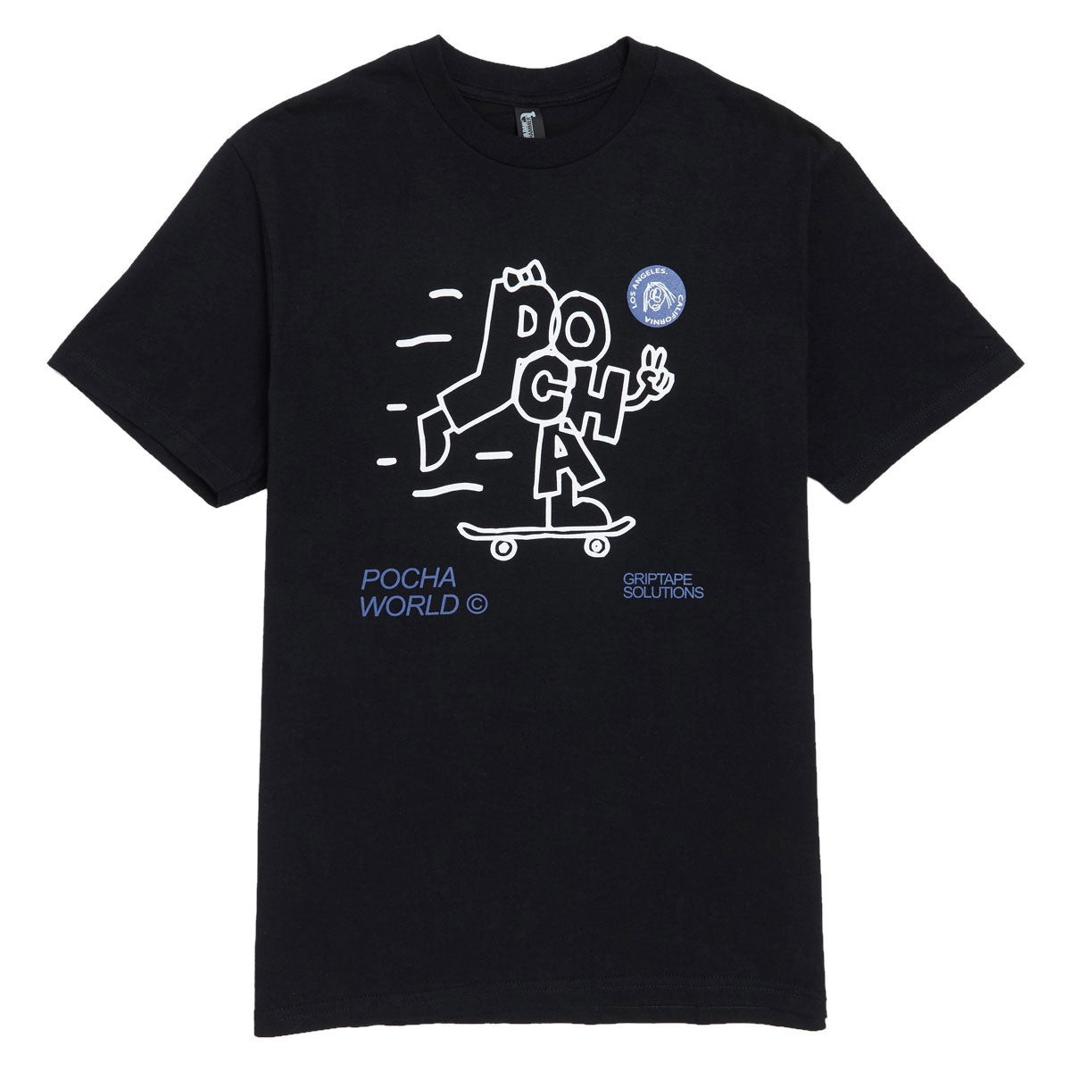 Pocha World Doodle Sk8 T-Shirt - Black