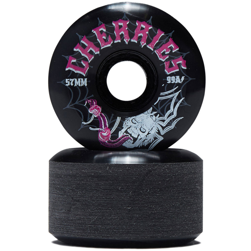 Cherries Spiders Conical Shape 99a Skateboard Wheels - Black - 57mm