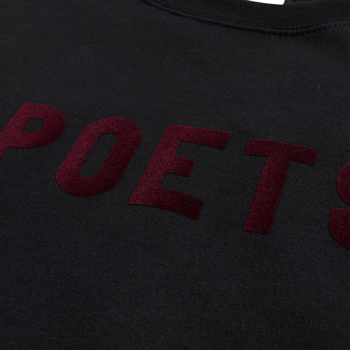 Poets OG Poets Flocked Crew Sweatshirt - Black/Burgundy Flocking