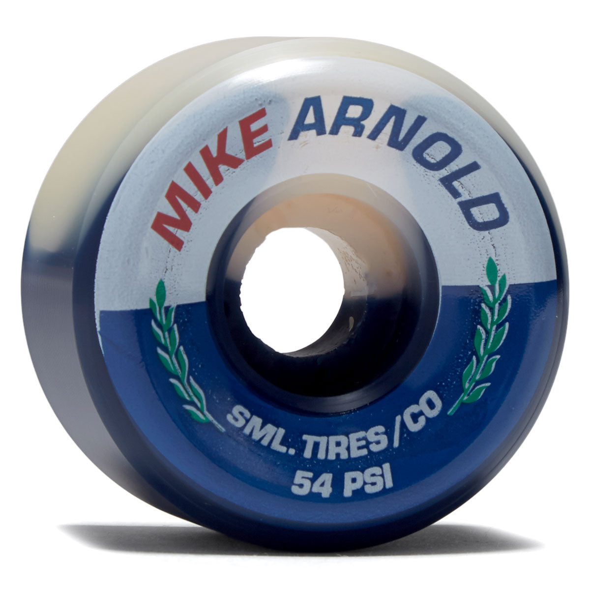 SML Street Tires Mike Arnold 99a XL V-Cut Skateboard Wheels - Natural/Blue Split Urethane - 54mm