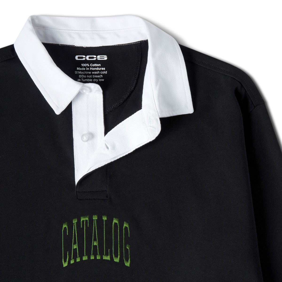 CCS Catalog Embroidered Rugby Shirt - Black