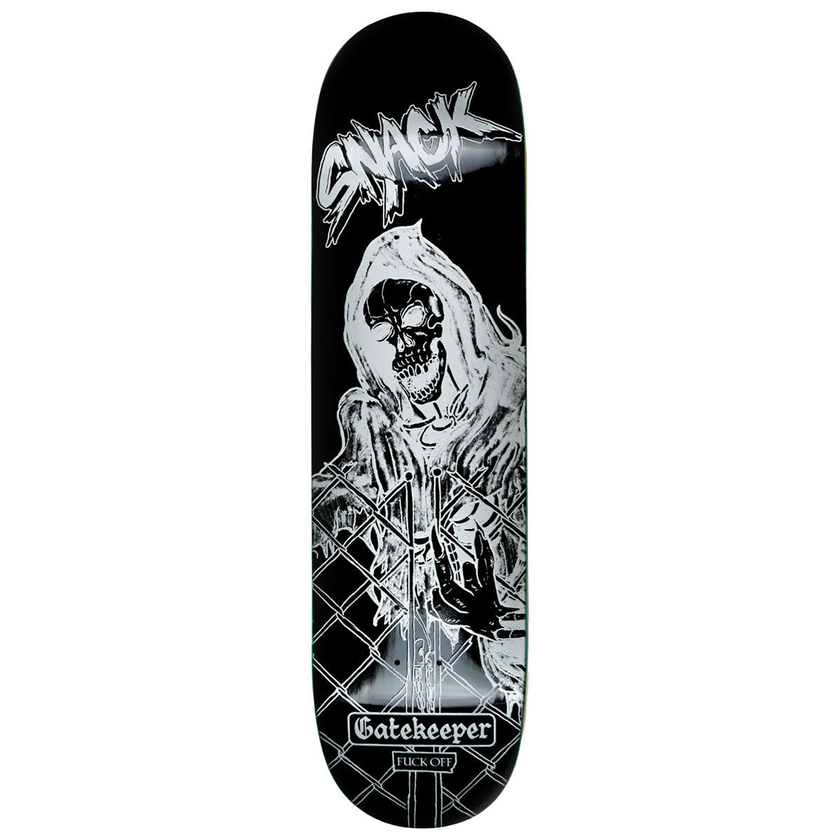 Snack Gatekeeper Skateboard Deck - Black - 8.38"