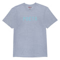 Poets OG Flocked T-Shirt - Heather Grey/Blue Flocking