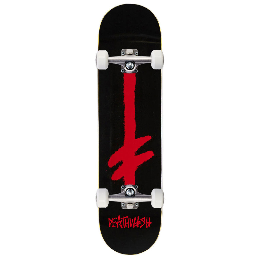 Deathwish Gang Spray Skateboard Complete - Black/Red - 7.75"
