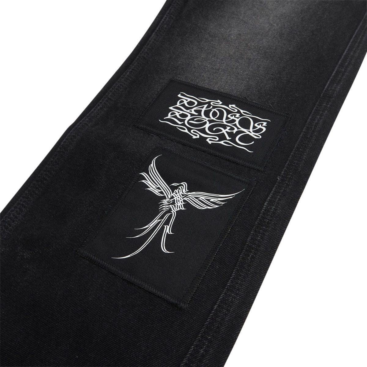 Passport Calligraphy Workers Club Straight Leg Jeans - Faded Wash Black