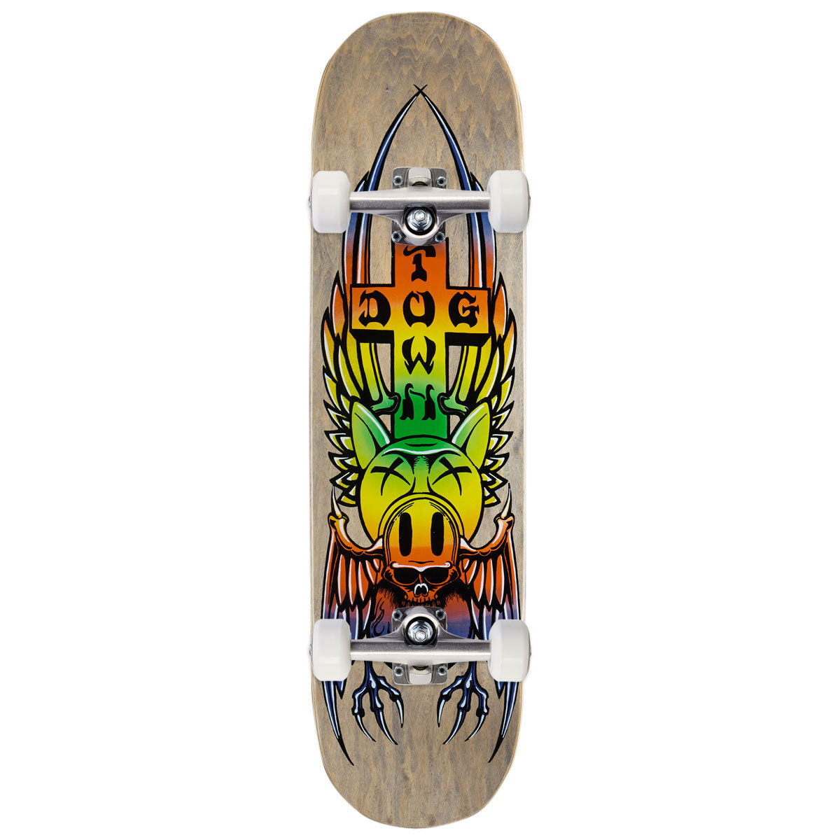 Dogtown Pig Skull Street Skateboard Complete - Black Stain - 8.25"