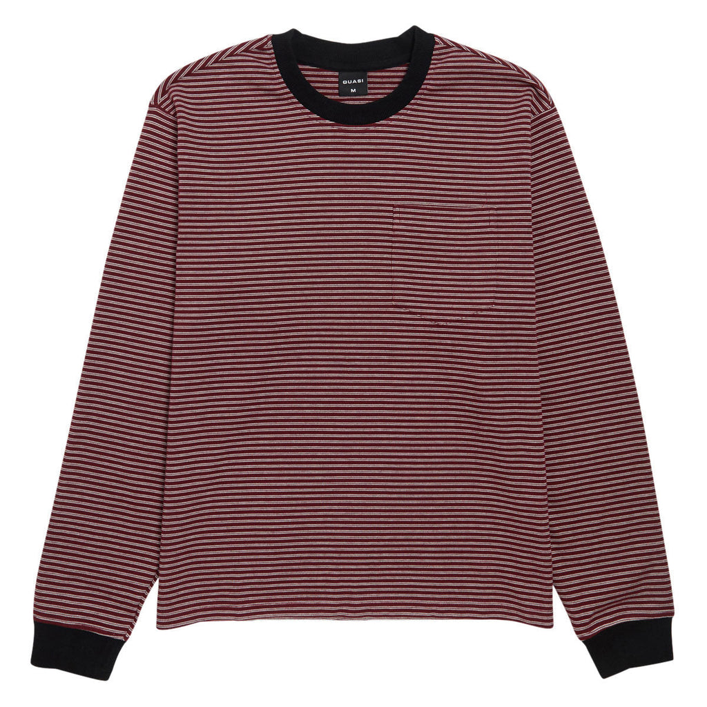 Quasi Linescreen Long Sleeve Pocket T-Shirt - Wine