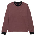 Quasi Linescreen Long Sleeve Pocket T-Shirt - Wine